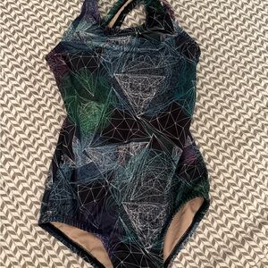 Geometric Patterned girls leotard - dance or gymnastics - sassy Shay